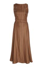 Noon By Noor Del Rey Cross-front Pleated Midi Dress