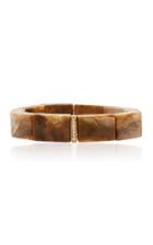 Moda Operandi Sydney Evan 14k Yellow Gold Light Petrified Wood & Diamond Bracelet