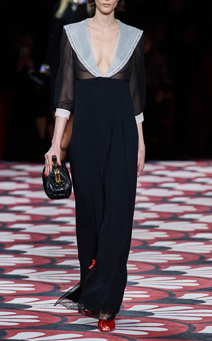 Moda Operandi Miu Miu Bibbed Maxi-length Dress