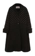 Lela Rose Collared Bead-embellished Wool-blend Coat