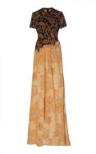 Rokh Gathered Floral-print Midi Dress Size: 34