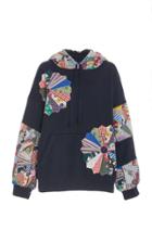Sea Paloma Patchwork Floral-embroidered Cotton Hoodie