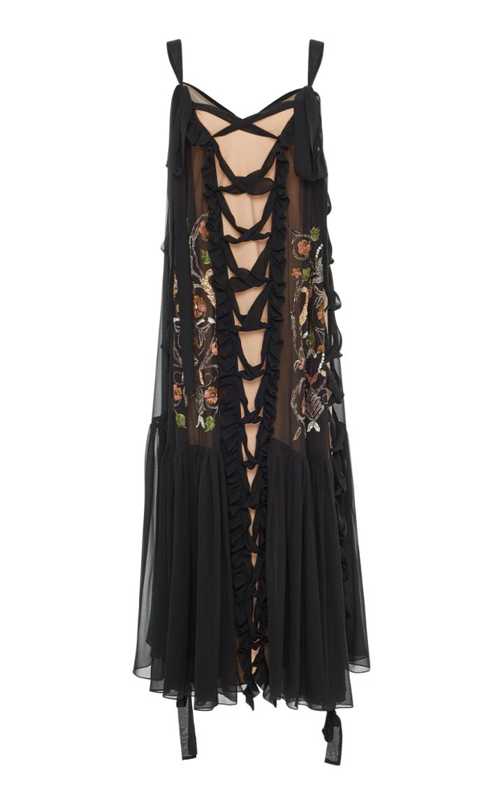 Alena Akhmadullina Lace Up Embroidered Dress