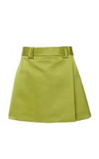 Prada Satin Wrap-effect Mini Skirt