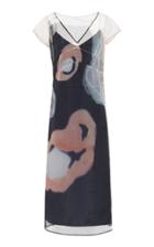 Marina Moscone V-neck Midi Dress