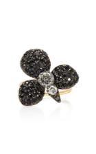 Montse Esteve Oxidized Silver, 18k Gold And Diamond Ring