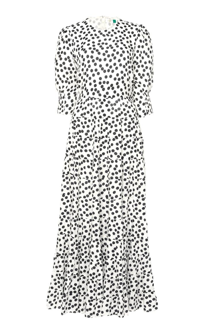 Rixo Agyness Polka-dot Cotton Maxi Dress