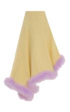 Moda Operandi George Keburia Beverly Hills Feather-trimmed Asymmetric Midi Skirt