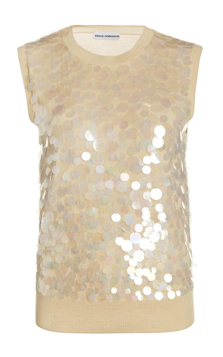 Moda Operandi Paco Rabanne Sequined Wool-silk Sweater Vest