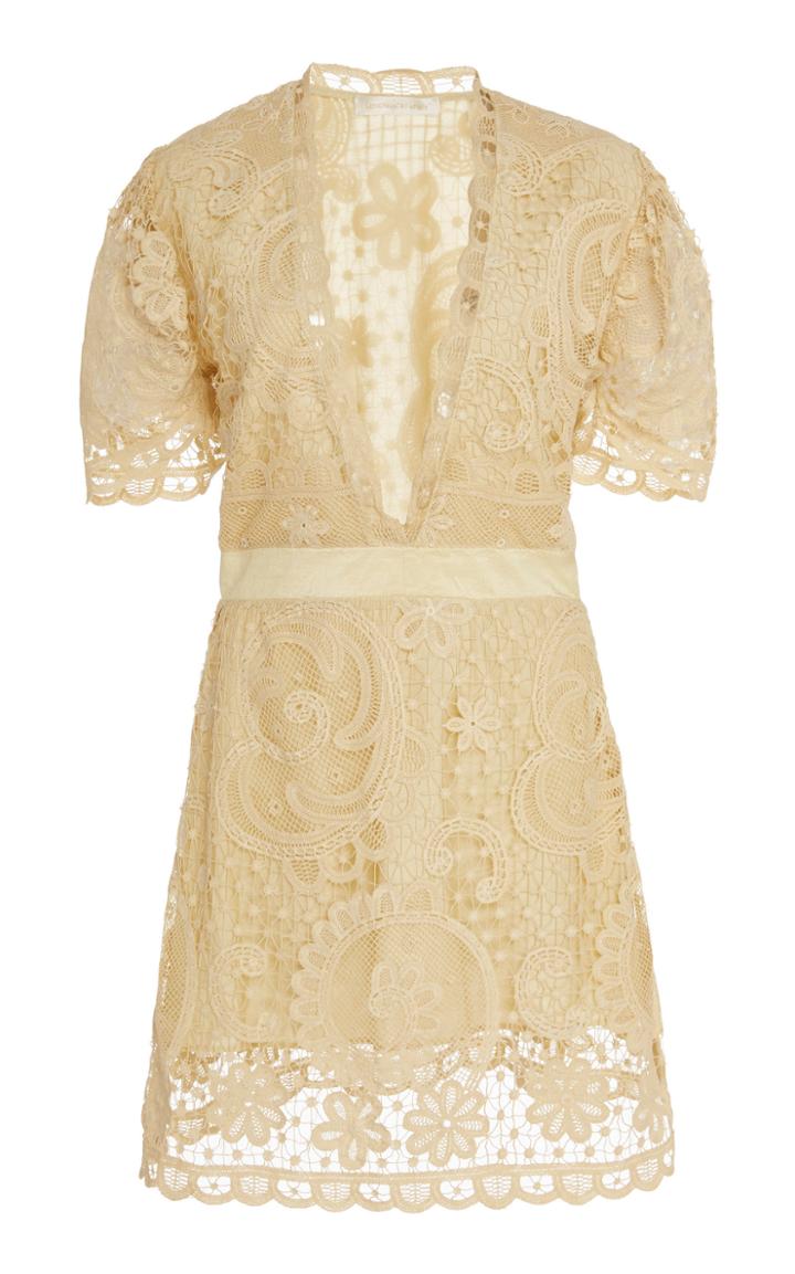 Loveshackfancy Daniela Lace Cotton Mini Dress