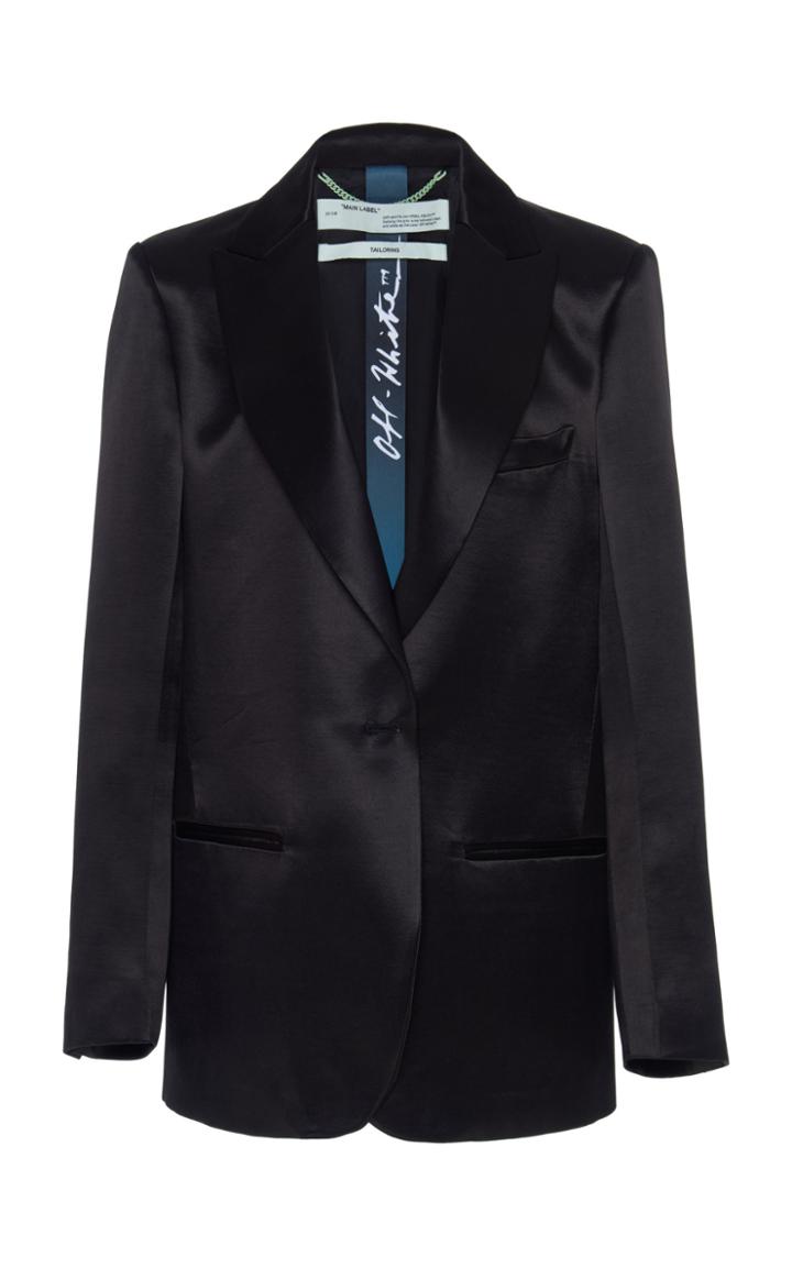 Off-white C/o Virgil Abloh Oversized Satin Single Breasted Blazer
