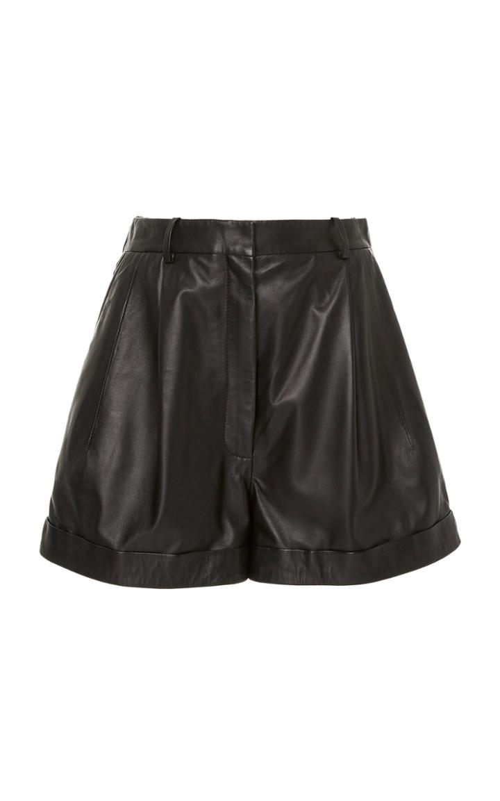 Altuzarra Goldmine High-rise Leather Shorts