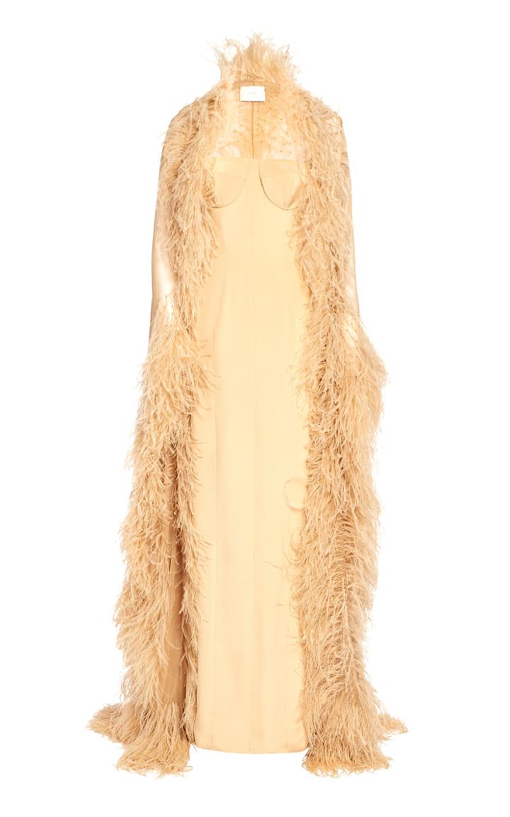 Moda Operandi Khyeli Silk Chiffon Cape And Silk Dress
