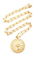 Moda Operandi Heritage Jewelry 18k Yellow Gold Large Zodiac Necklace