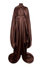 Moda Operandi Balmain Cape-effect Satin Gown
