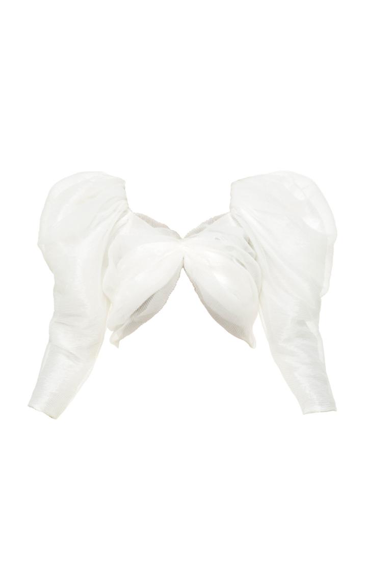 Moda Operandi Mach & Mach Puff-sleeve Organza Crop Top