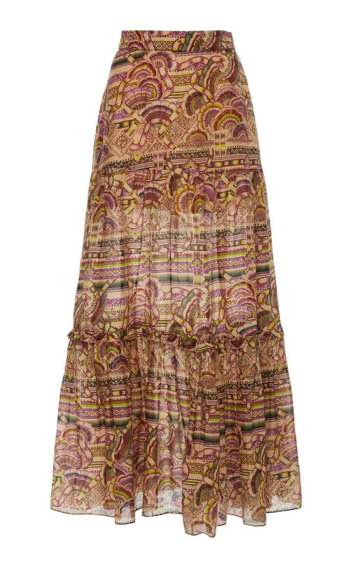 Chufy Nina Printed Cotton-silk Maxi Skirt