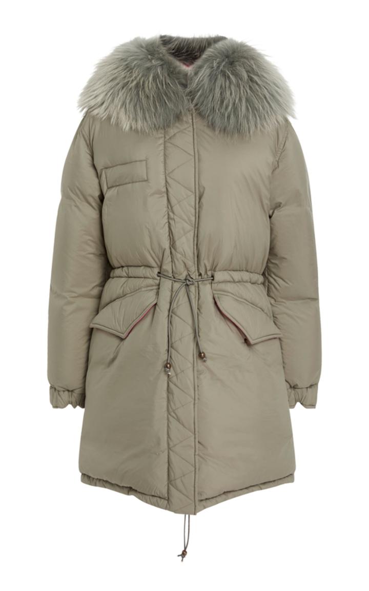 Mr & Mrs Italy Fur-trimmed Quilted Shell Coat