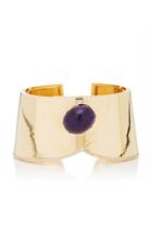 Fred Leighton One-of-a-kind Gold Cabochon Amethyst And Diamond Cuff Bracelet