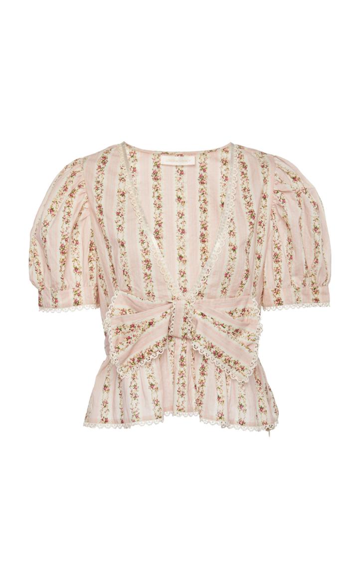 Loveshackfancy Rikki Deep V-neck Floral Top