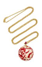 Silvia Furmanovich Marquetry Red Chinese Ball Necklace