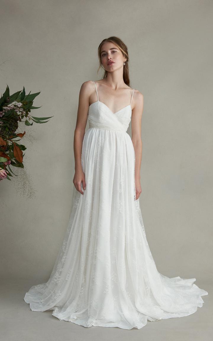 Markarian Josephine Silk Sweetheart Lace Gown
