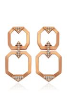 Melis Goral Luna Double 14k Rose Gold Diamond Earrings