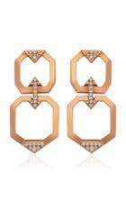 Melis Goral Luna Double 14k Rose Gold Diamond Earrings