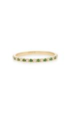 Ef Collection 14k Gold Diamond And Tsavorite Eternity Ring