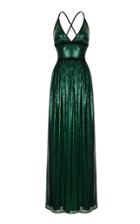 Rasario Sequin Embroidered Mesh Gown