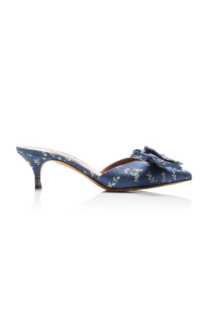 Tabitha Simmons Edyth Silk-brocade Mules