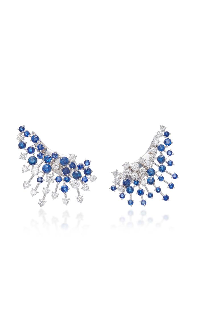 Hueb Luminus 18k White Gold Diamond And Sapphire Earrings