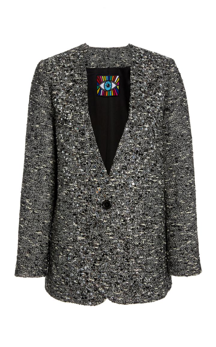 Moda Operandi Libertine Sparkle Tweed Crystal-embellished Blazer