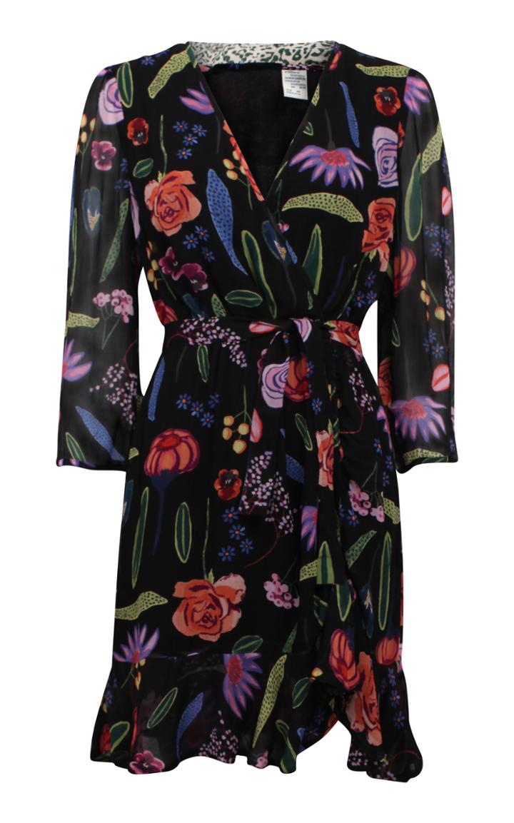 Moda Operandi Baum Und Pferdgarten Awella Floral Wrap Mini Dress Size: 34