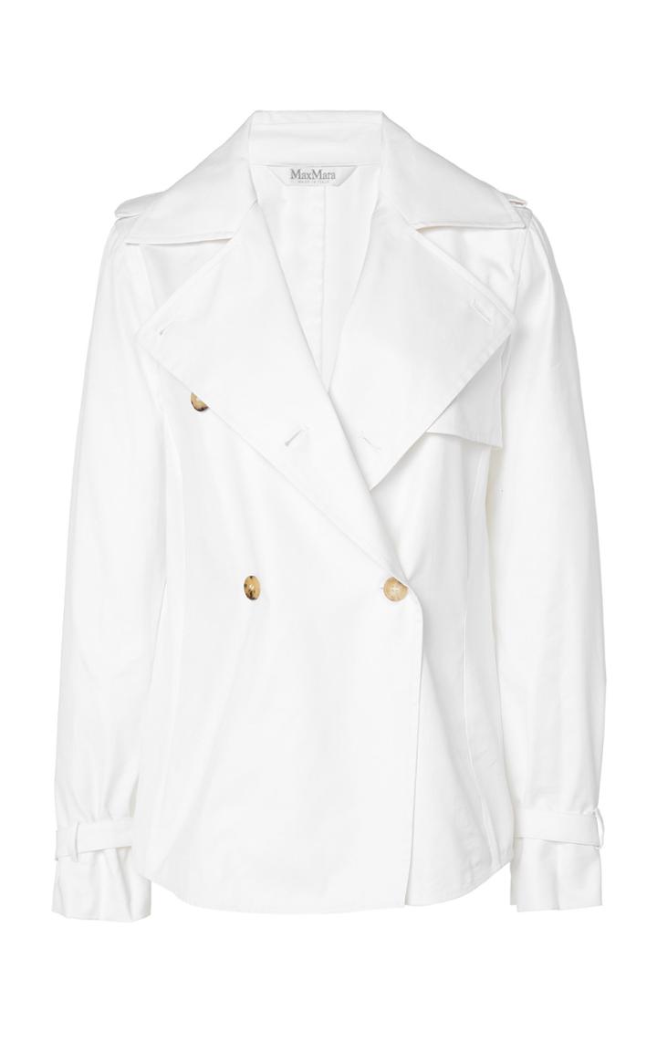 Max Mara Aminta Double-breasted Cotton-silk Trench Top