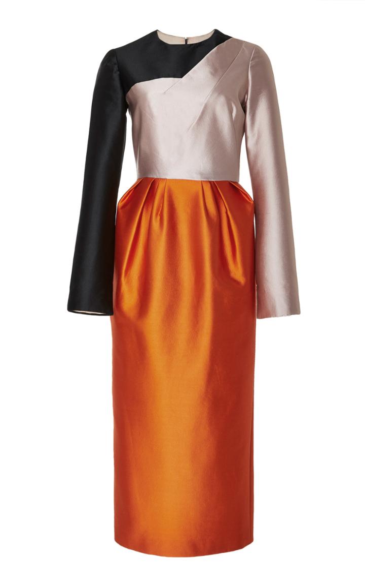 Bibhu Mohapatra Long Sleeve Color Block Dress