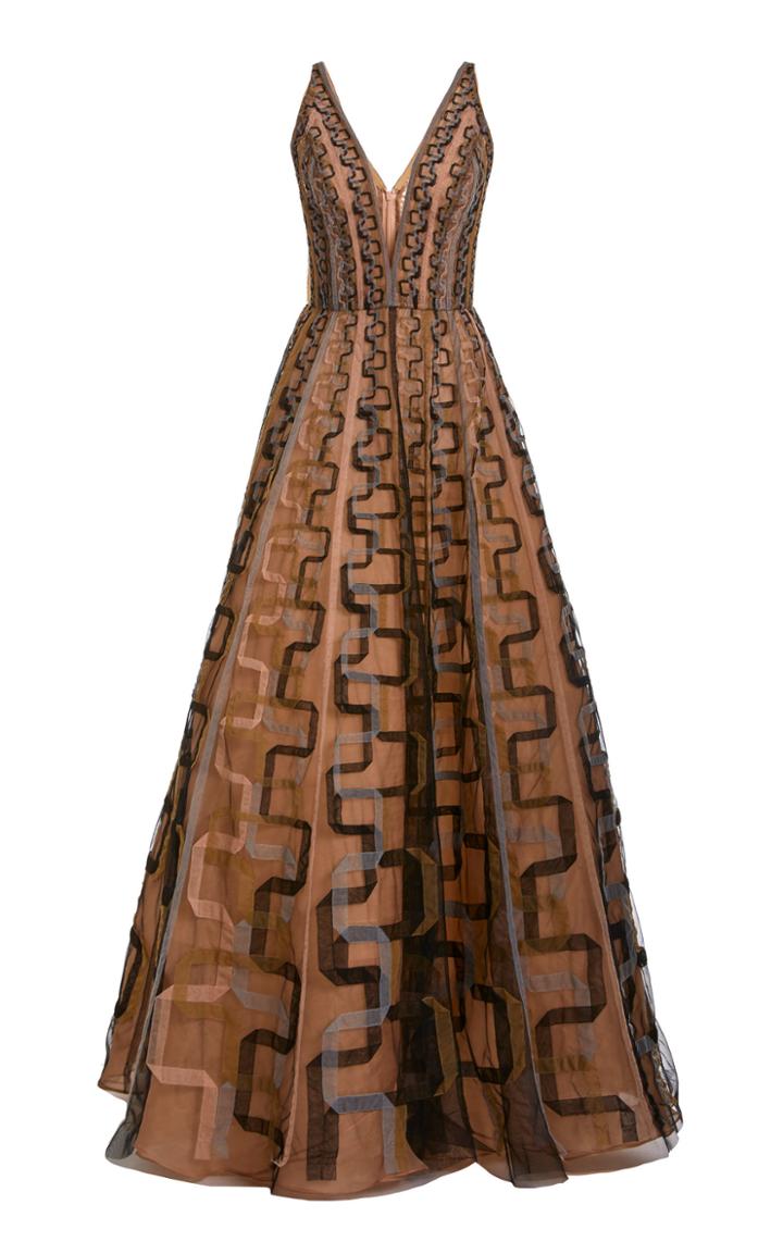 Moda Operandi J. Mendel Geometric Tulle Dress Size: 2