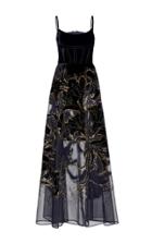 Elie Saab Tulle And Velvet Embroidered Gown