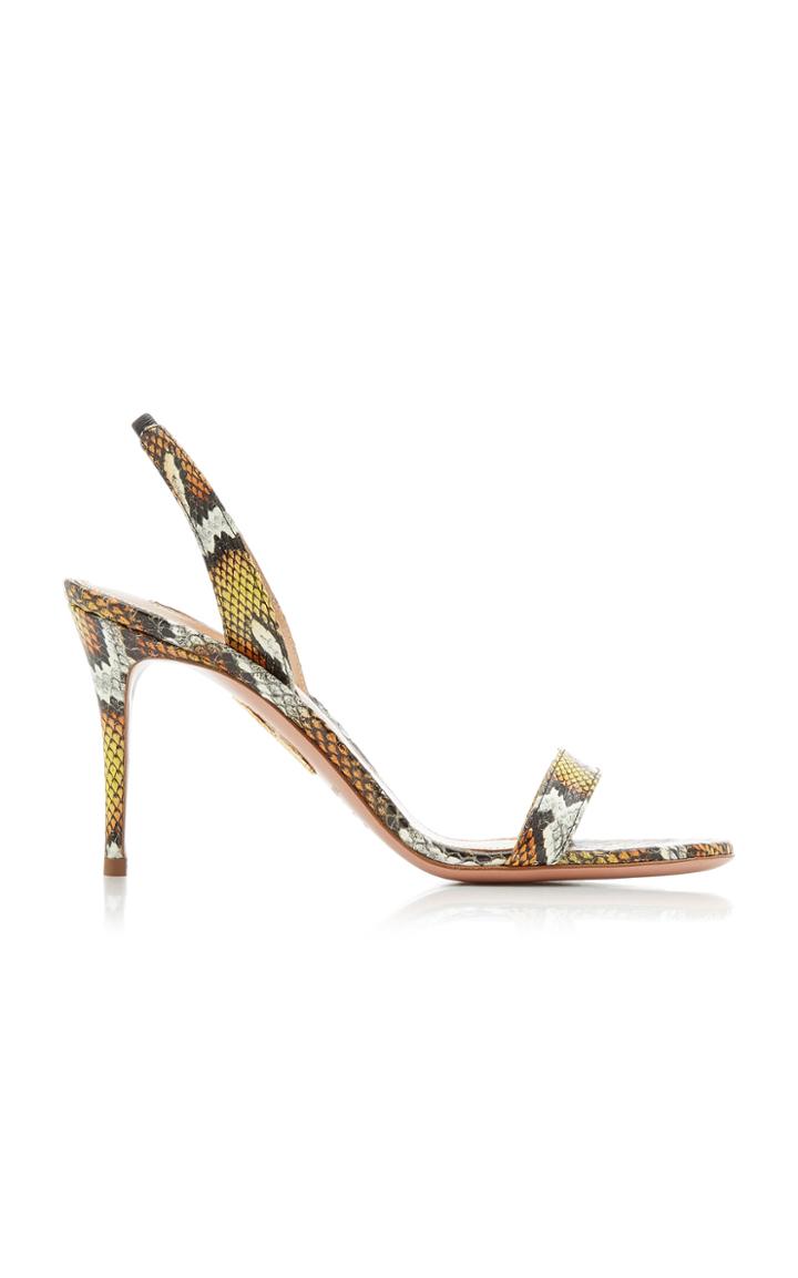 Aquazzura So Nude Snakeskin Leather Sandals