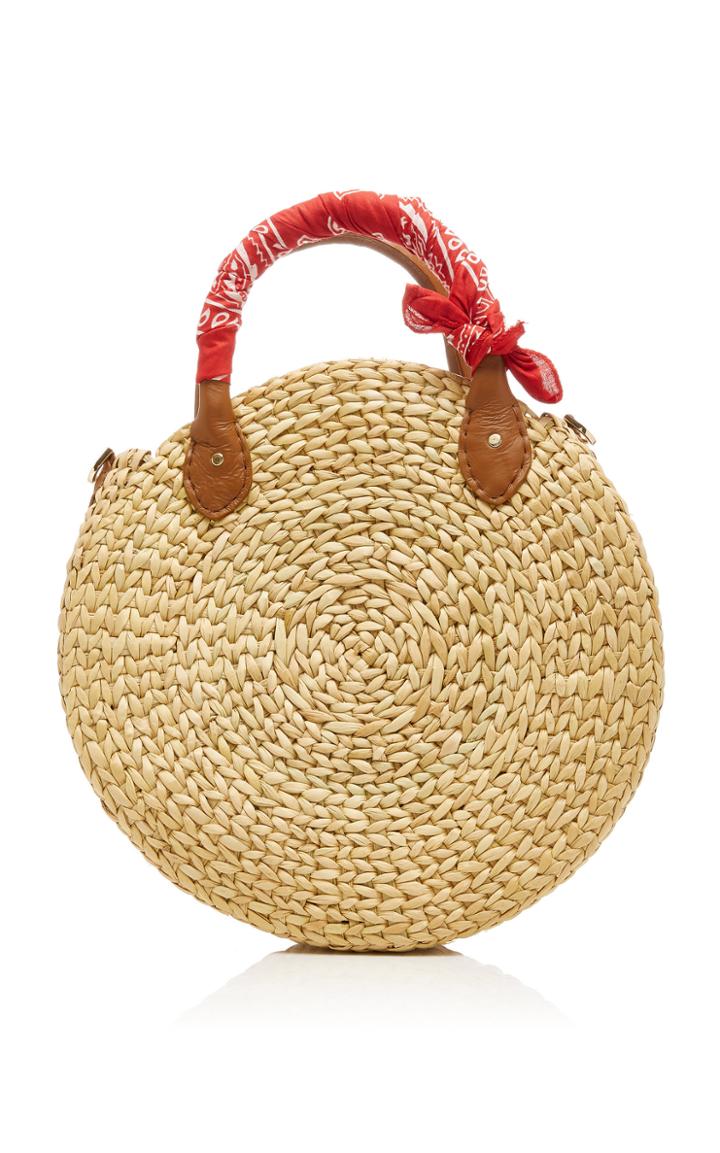Poolside M'o Exclusive Le Circle Raffia Tote