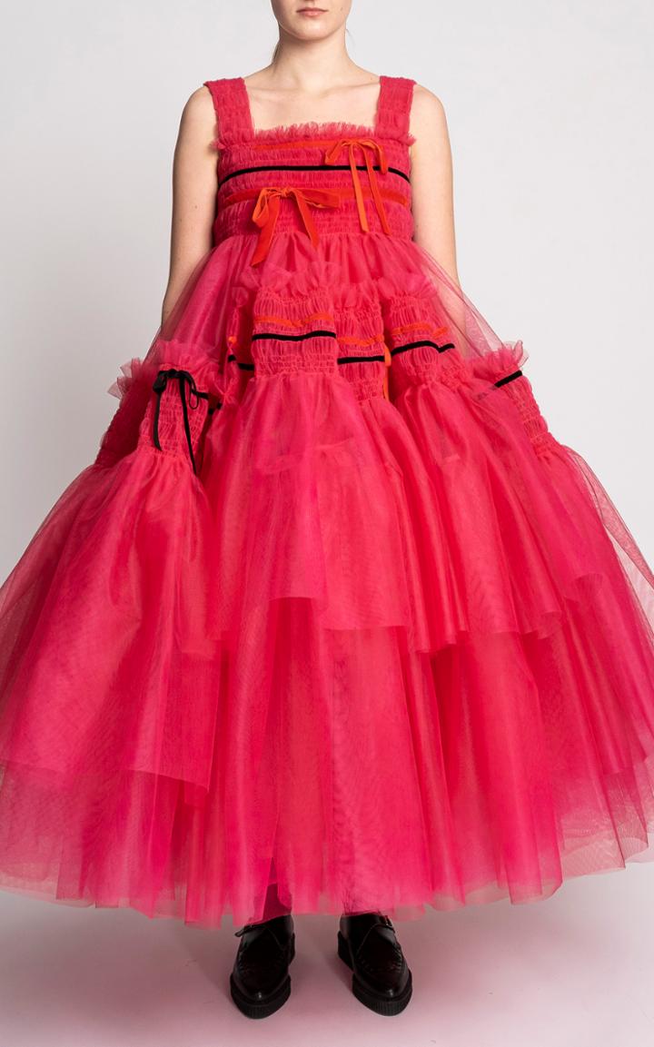 Moda Operandi Molly Goddard Meva Ribbon-trimmed Tulle Tiered Midi Dress