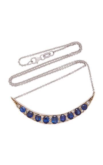 Toni + Chlo Goutal Silver Sapphire And Diamond Necklace