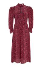 Moda Operandi Rebecca Vallance Rosette Keyhole Silk Midi Dress Size: 4