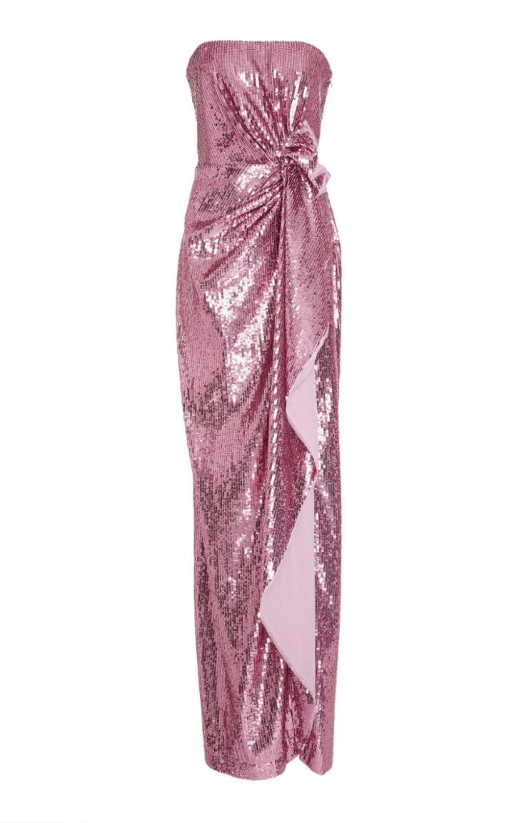 Prabal Gurung Strapless Sequined Tulle Gown