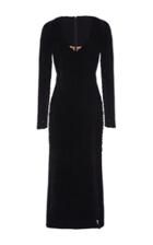 Maria Lucia Hohan Lyam Velvet Sequined Long Sleeve Dress
