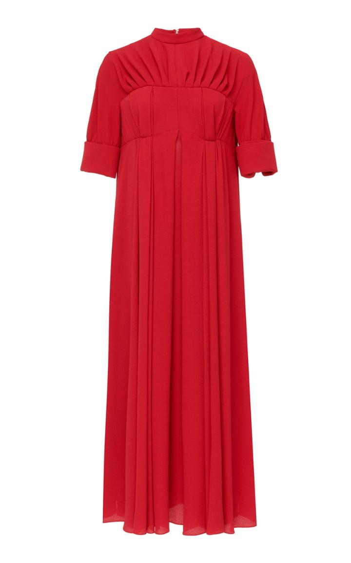 Emilia Wickstead Emilietta Short Sleeve Crepe Mid Dress