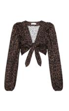 Moda Operandi Rebecca Vallance Yasi Ruffled Leopard-print Crop Top