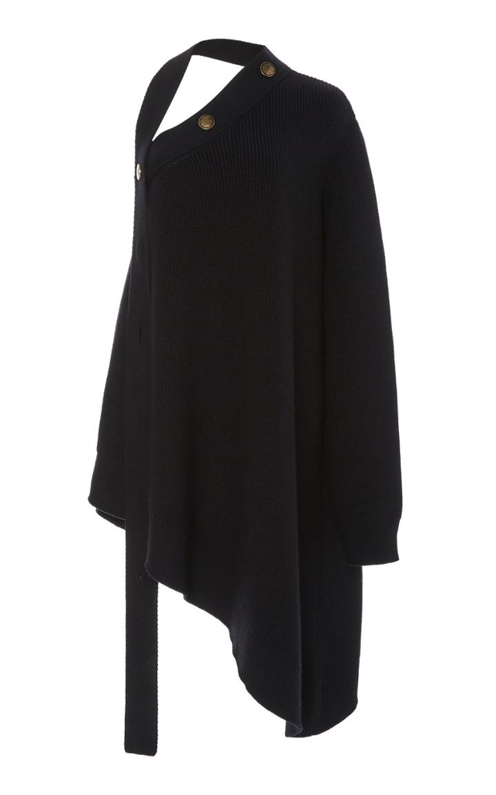 Monse One Sleeve Asymmetrical Wool Sweater