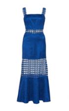 Costarellos Guipure Lace Flared Midi Dress