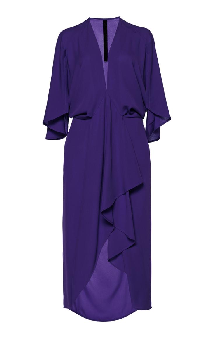 Petar Petrov Adele Draped Ruffled Silk-georgette Dress